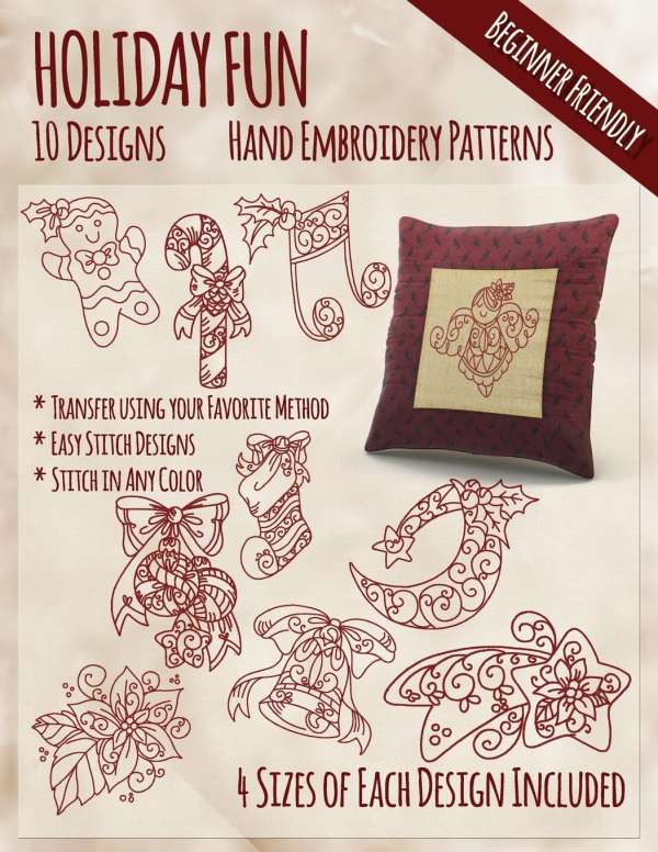 Holiday Fun Hand Embroidery Patterns – Needle Work – cybercraftworks