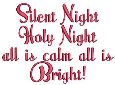 Silent Night Holy Night- Free Machine Embroidery Design – Needle Work – cybercraftworks