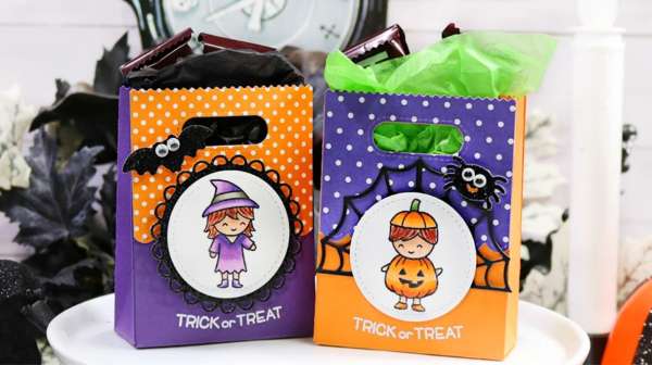 12 Handmade Halloween Treat Bags and Boxes with Paper Crafting Supplies – Card Making – cybercraftworks